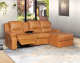 Angus Leather 2div Chaise Console Recliner Suite             