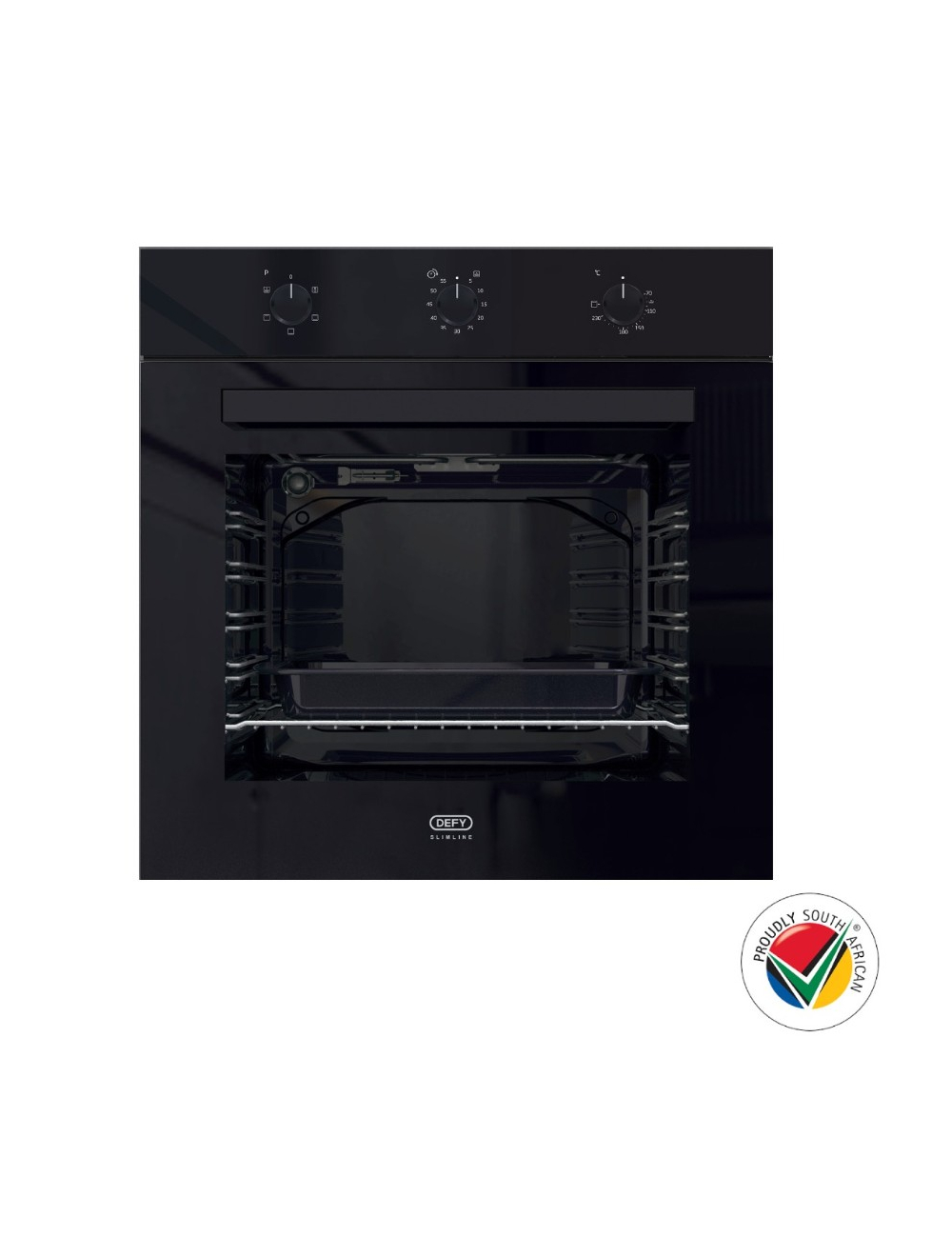 Defy Black Glass Eye Level Oven 600e Dbo483e