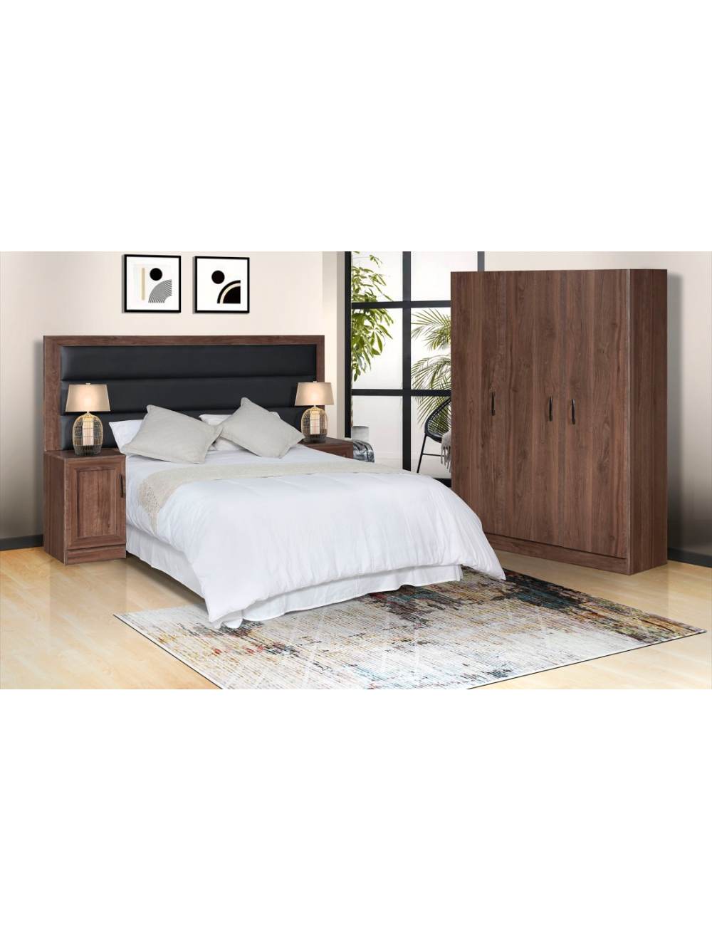 Gemeni Headboard & Pedestals