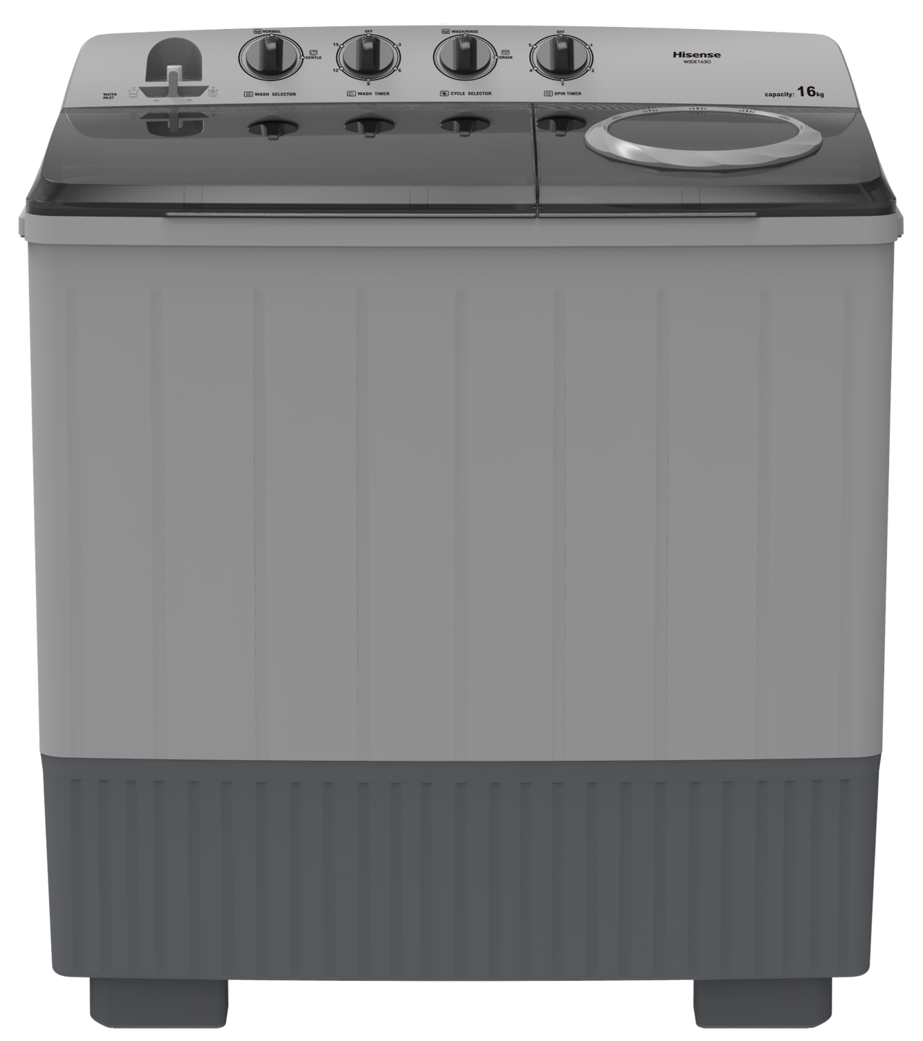 Hisense 16kg Grey Twin Tub Wsde163g