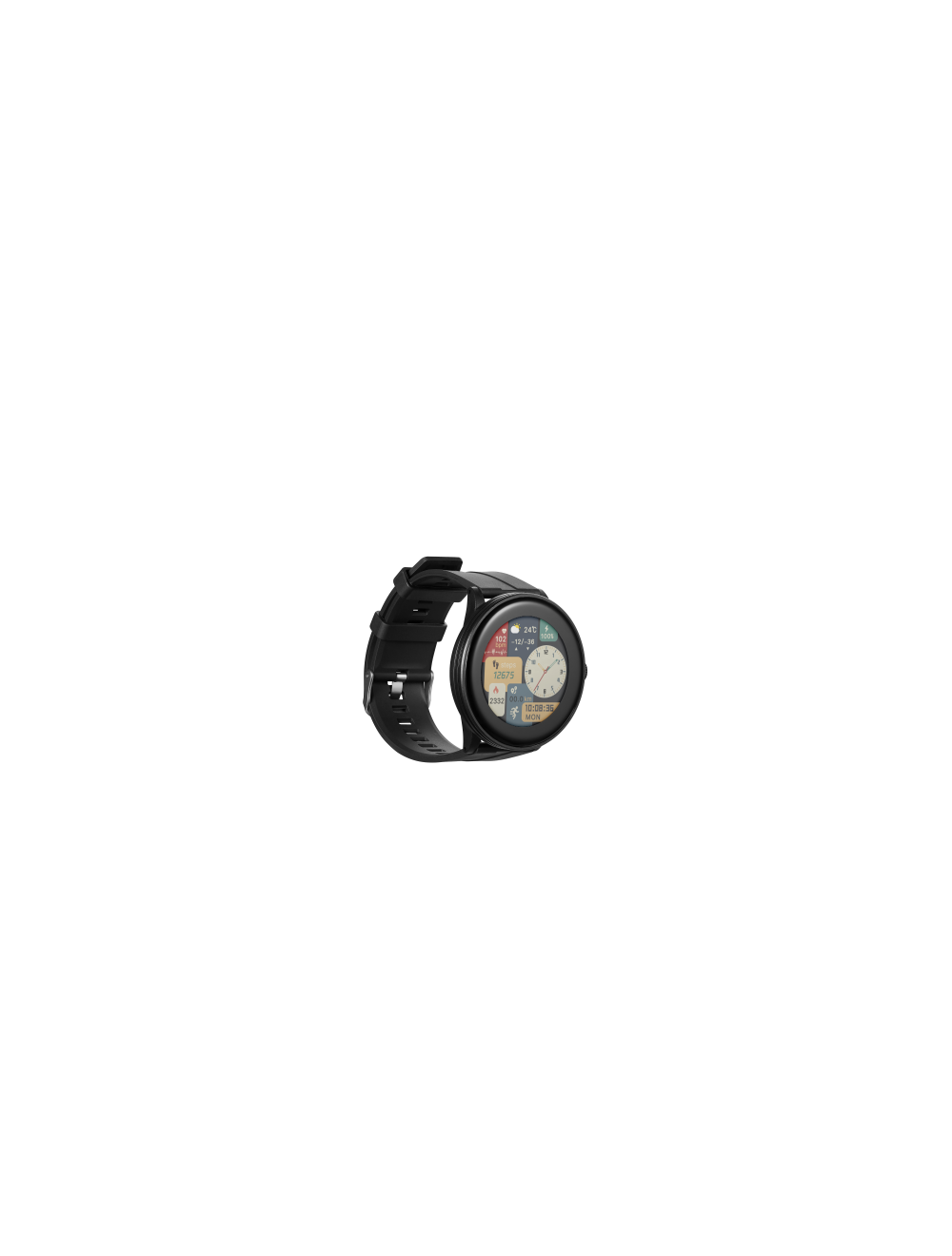 Amplify Compete Series Black Fitness Watch Round Face