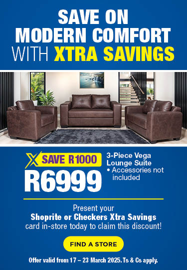 VEGA 3PCE LOUNGE SUITE Digi Elem Digital | 17 - 23 March 2025 Ts & Cs apply.