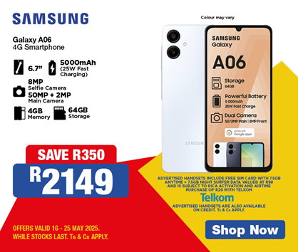 DSTV
            HD Decoder
            Standalone
            9S
            SAVE R100
            R699