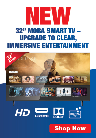 32” MORA SMART TV – UPGRADE TO CLEAR, IMMERSIVE ENTERTAINMENT