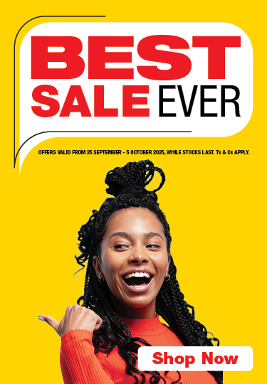BEST SALE EVER
OFFERS VALID FROM 25 SEPTEMBER – 5 OCTOBER 2025, WHILE STOCKS LAST. Ts & Cs APPLY.

