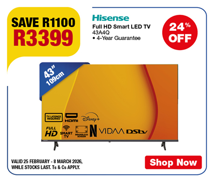 SAVE R400, R1599 each
Samsung Galaxy A06
4G Smartphone
