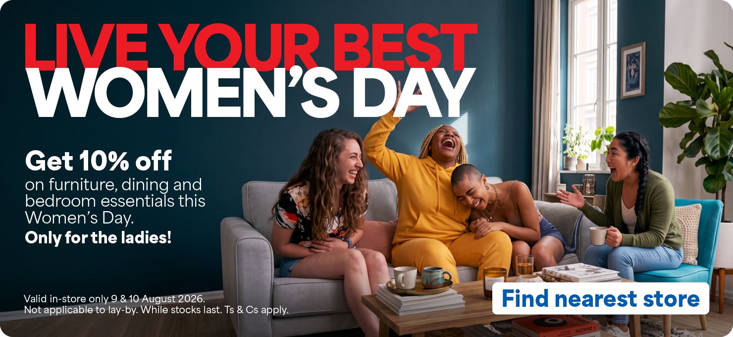 Women's Day Promo 9 - 10 August 2026. While stocks last. Ts & Cs apply.