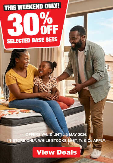 This Weekend Only. 30% Off Selected Base Sets. Offers Valid until 3 May 2026. In-Store Only. While Stocks Last. Ts & Cs Apply. 