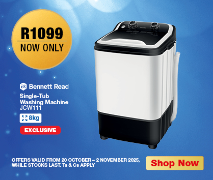 R1099 NOW ONLY
            Bennett Read Single-Tub Washing Machine
            JCW111