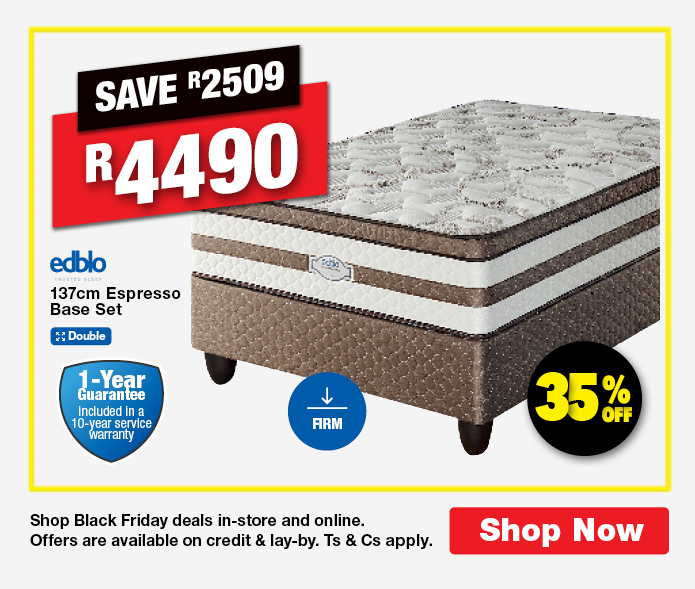 SAVE R2509, R4490
                Edblo 137cm Espresso Base Set
