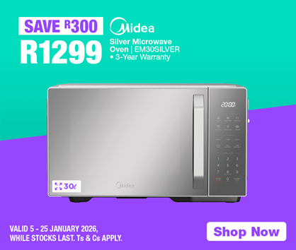 Midea Silver Microwave Oven EM30SILVER
                R1299
                SAVE R300