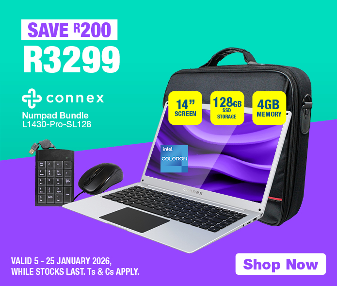 Connex Numpad Bundle L1430-Pro-SL128
                R3299
                SAVE R200