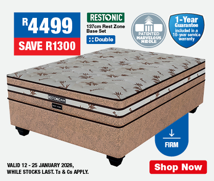 R4499, R1300
                Restonic 137cm Rest Zone Base Set