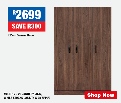 R2699, SAVE R300 120cm Gemeni Robe