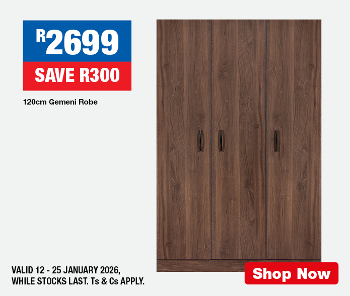 R2699, SAVE R300 120cm Gemeni Robe