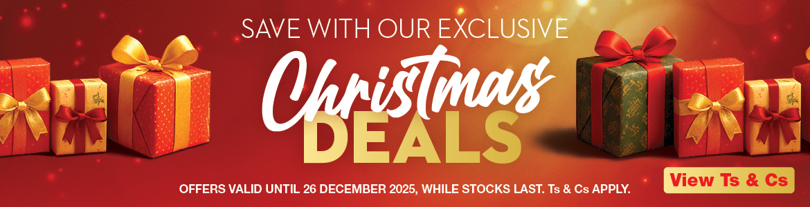 Check out our exclusive Christmas Offers that will save you money this festive season valid until 24 December 2025. Ts and Cs apply. While Stocks Last